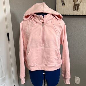 Women's Pink Half-Zip Hoodie Sweater